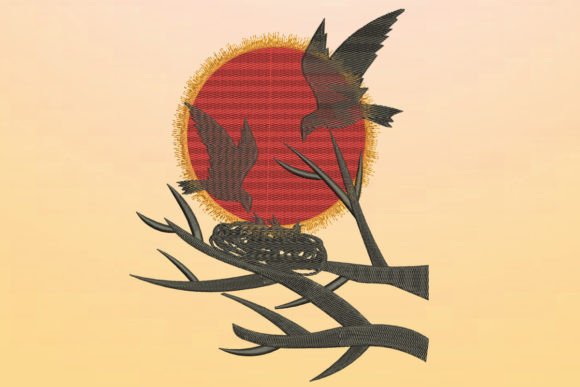 Birds and Nest: A Seasonal Embroidery Staple