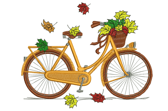 Fall Bike: A Charming Autumn Embroidery Design for Personalized Gifts