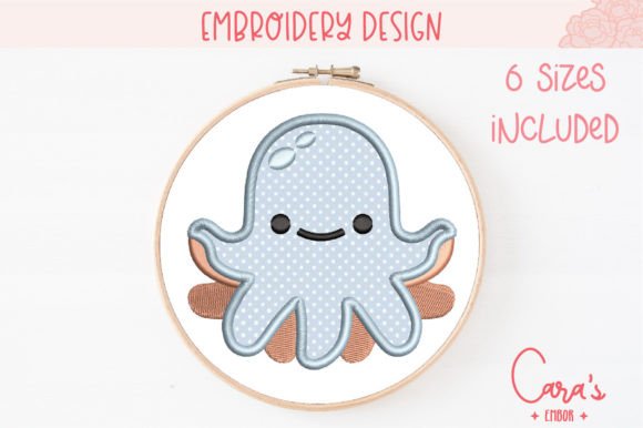 Octo: A Charming Baby Animal Embroidery Design