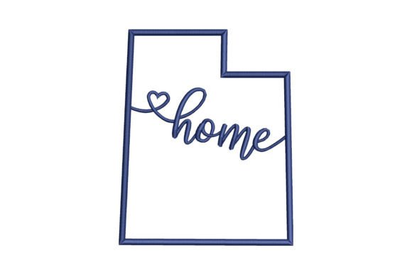 Utah State of United States Embroidery Design